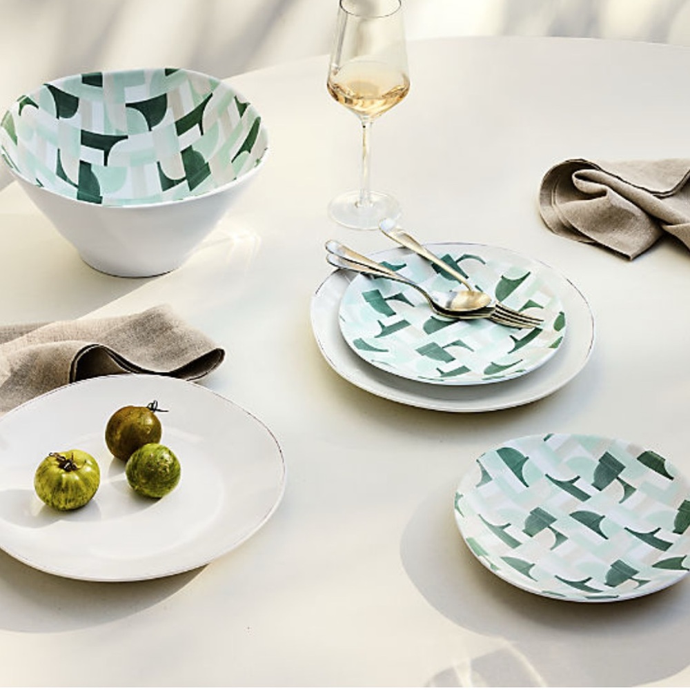 New! Crate&Barrel Marin Melamine Salad Appetizer Plate - Picture 2 of 4